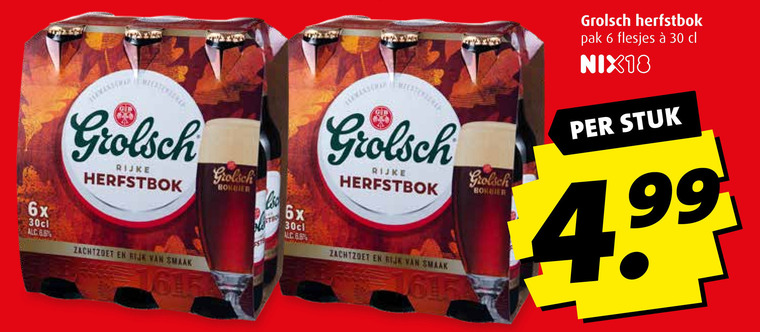 Grolsch   bokbier folder aanbieding bij  Boni - details