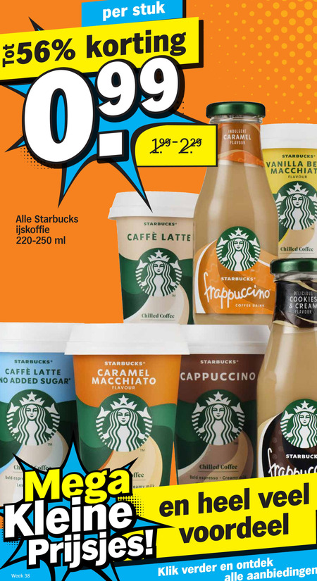 Starbucks   ijskoffie folder aanbieding bij  Albert Heijn - details