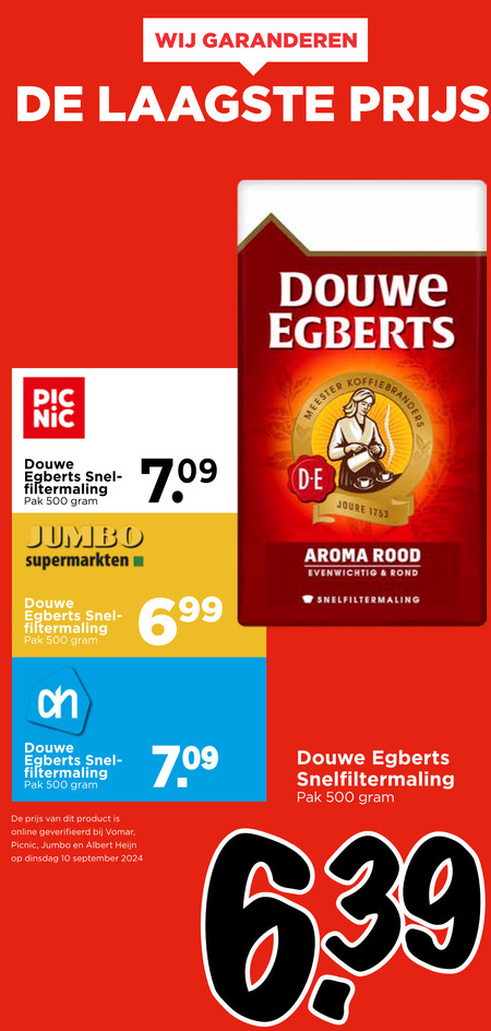 Douwe Egberts   koffie folder aanbieding bij  Vomar - details