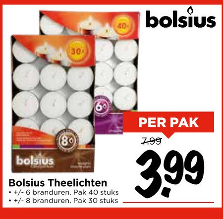 Bolsius   theelicht folder aanbieding bij  Vomar - details