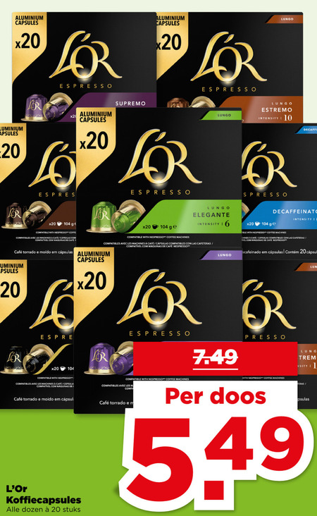 Douwe Egberts L Or   koffiecups folder aanbieding bij  Plus - details