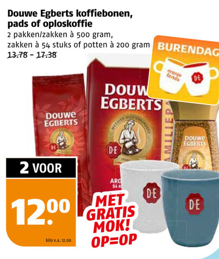 Douwe Egberts   koffiebonen, oploskoffie folder aanbieding bij  Poiesz - details