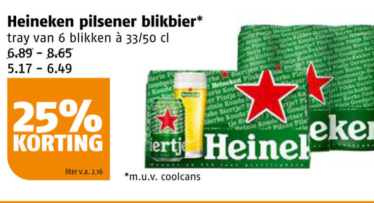 Heineken   blikje bier folder aanbieding bij  Poiesz - details