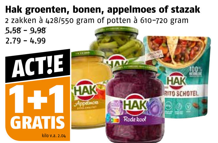 Hak   groenteconserven, appelmoes folder aanbieding bij  Poiesz - details