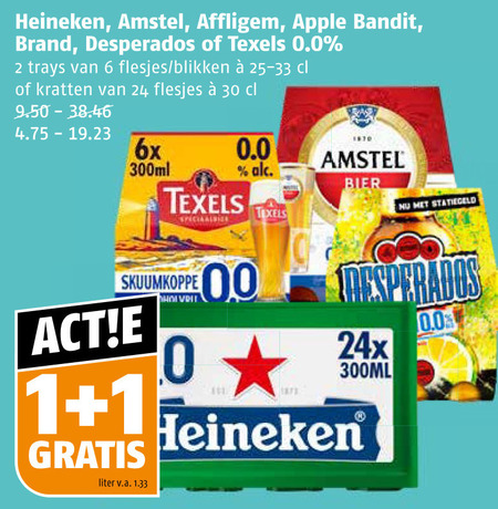 Heineken   alcoholvrij bier, blikje bier folder aanbieding bij  Poiesz - details