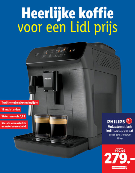 Philips   koffiezetapparaat folder aanbieding bij  Lidl - details