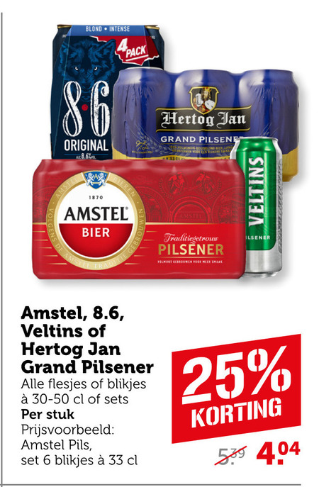 Amstel   blikje bier folder aanbieding bij  Coop - details