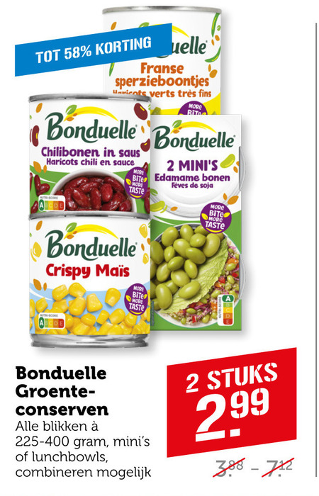 Bonduelle   groenteconserven folder aanbieding bij  Coop - details