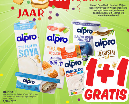 Alpro   soja melk folder aanbieding bij  Dekamarkt - details