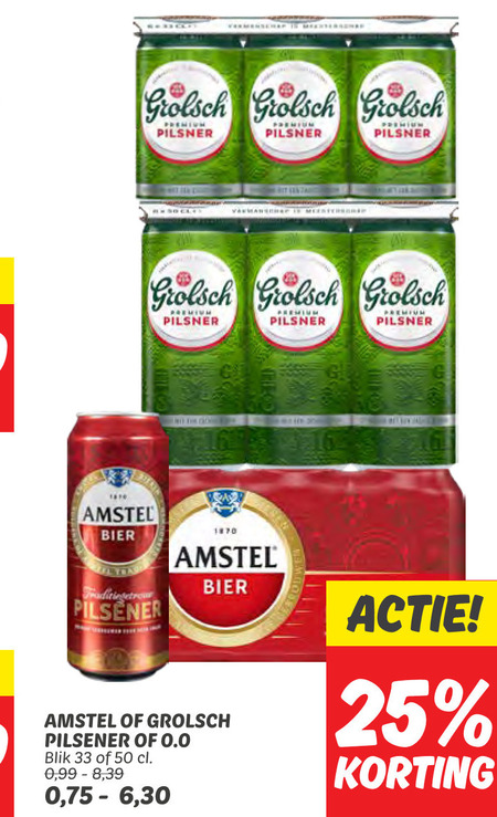 Amstel   blikje bier folder aanbieding bij  Dekamarkt - details