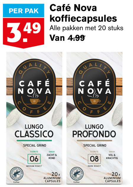 Cafe Nova   koffiecups folder aanbieding bij  Hoogvliet - details