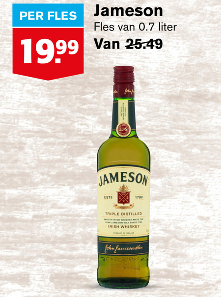 Jameson   whisky folder aanbieding bij  Hoogvliet - details