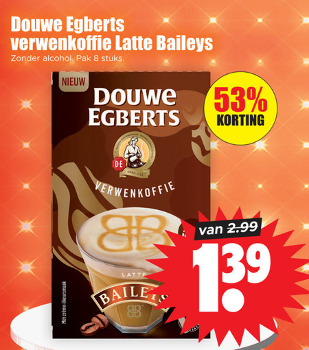 Douwe Egberts   oploskoffie folder aanbieding bij  Dirk - details