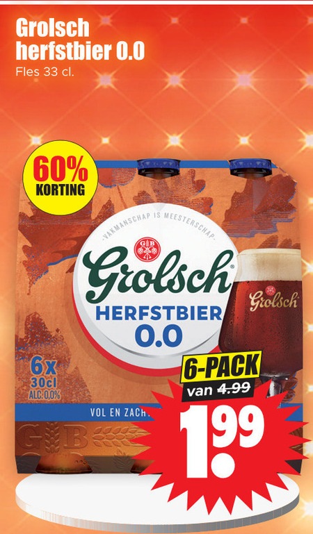 Grolsch   alcoholvrij bier folder aanbieding bij  Dirk - details