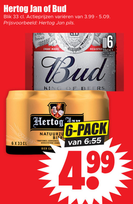 Hertog Jan   blikje bier folder aanbieding bij  Dirk - details