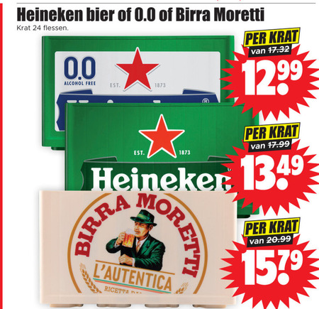 Birra Moretti   krat bier folder aanbieding bij  Dirk - details