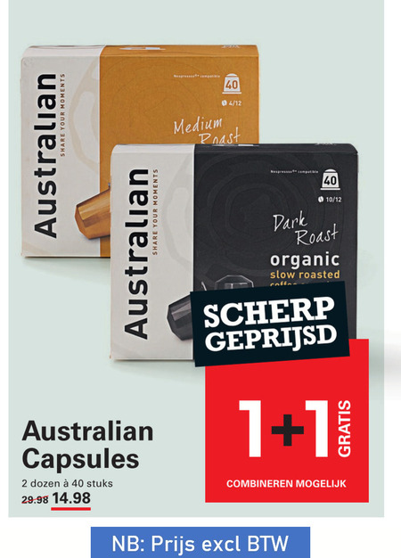 Australian   koffiecups folder aanbieding bij  Sligro - details