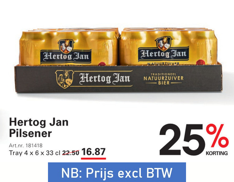 Hertog Jan   blikje bier folder aanbieding bij  Sligro - details