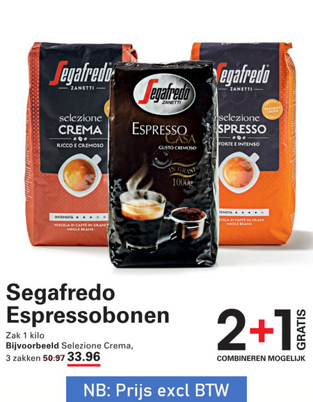 Segafredo   koffiebonen folder aanbieding bij  Sligro - details