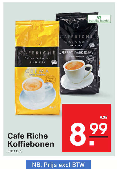 Cafe Riche   koffiebonen folder aanbieding bij  Sligro - details