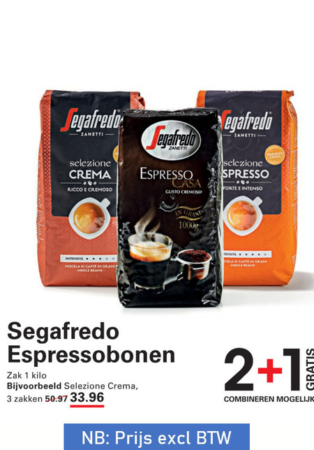 Segafredo   koffiebonen folder aanbieding bij  Sligro - details