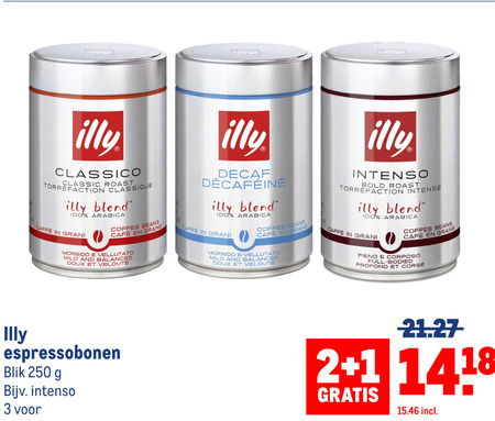 Illy   koffiebonen folder aanbieding bij  Makro - details