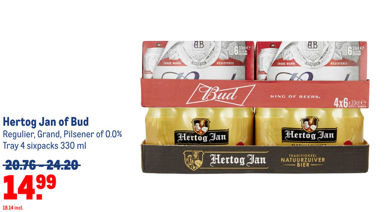 Hertog Jan   blikje bier folder aanbieding bij  Makro - details