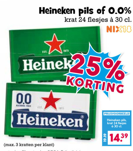 Heineken 0.0   krat bier folder aanbieding bij  Boons Markt - details