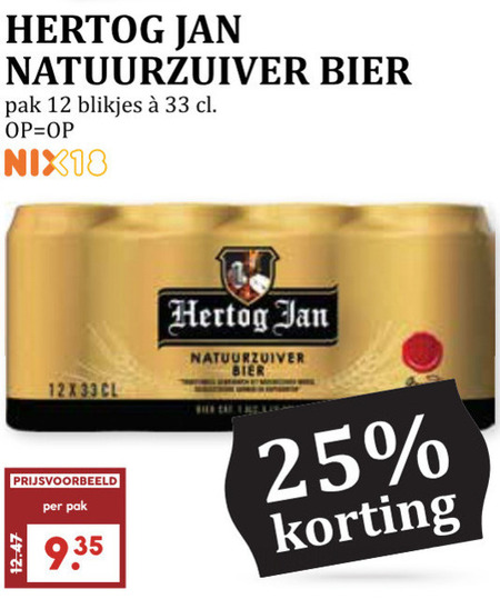 Hertog Jan   blikje bier folder aanbieding bij  MCD Supermarkt Basis - details