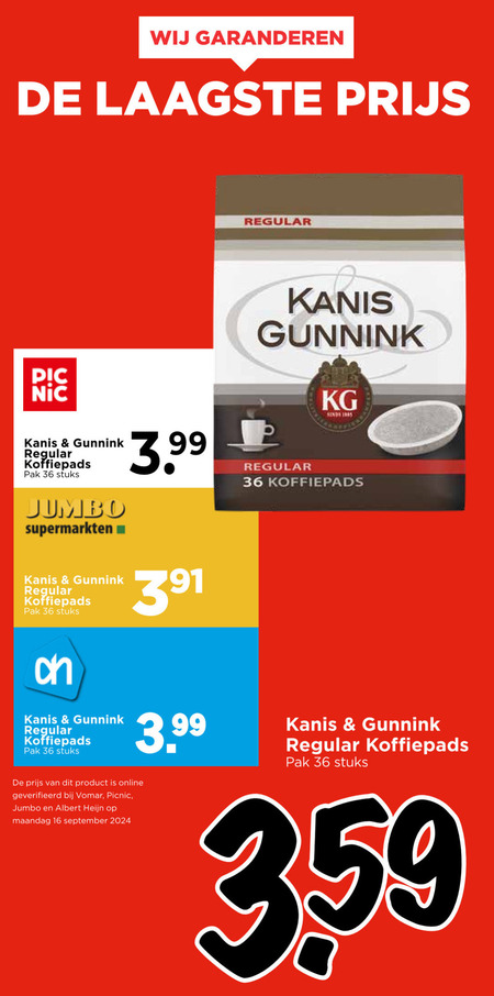 Kanis en Gunnink   koffiepad folder aanbieding bij  Vomar - details