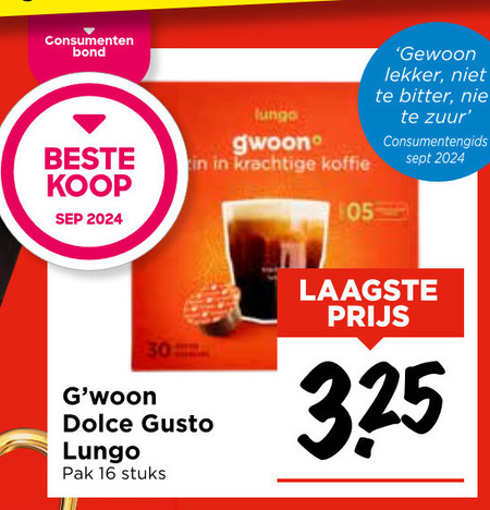 Gwoon   dolce gusto capsules folder aanbieding bij  Vomar - details