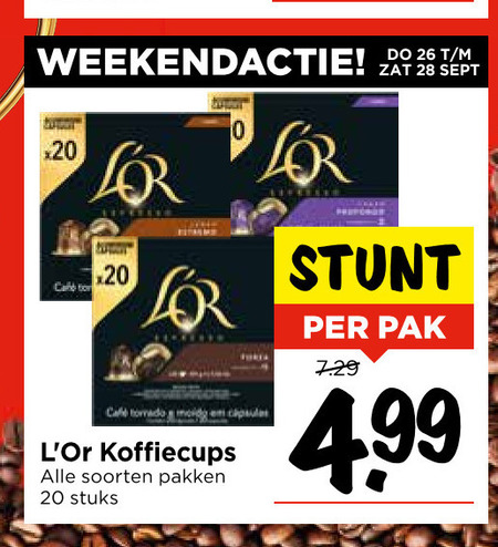 Douwe Egberts L Or   koffiecups folder aanbieding bij  Vomar - details