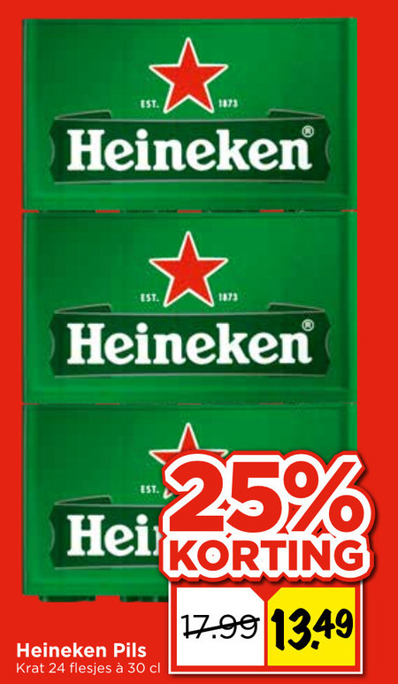 Heineken   krat bier folder aanbieding bij  Vomar - details