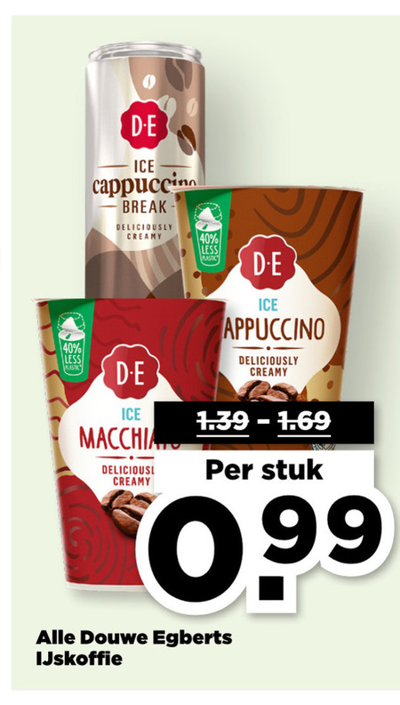 Douwe Egberts   ijskoffie folder aanbieding bij  Plus - details