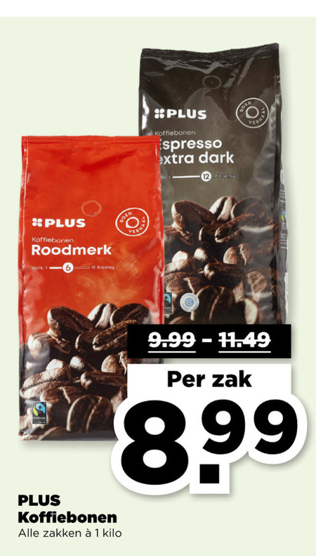 Plus Huismerk   koffiebonen folder aanbieding bij  Plus - details