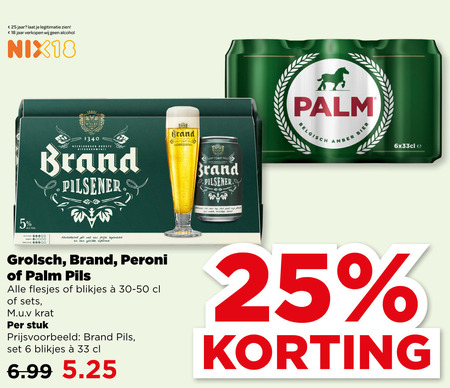 Brand   blikje bier folder aanbieding bij  Plus - details