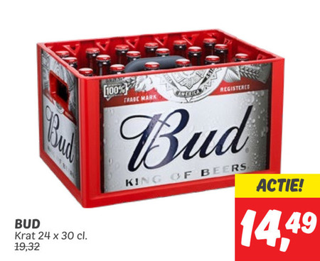 Bud   krat bier folder aanbieding bij  Dekamarkt - details