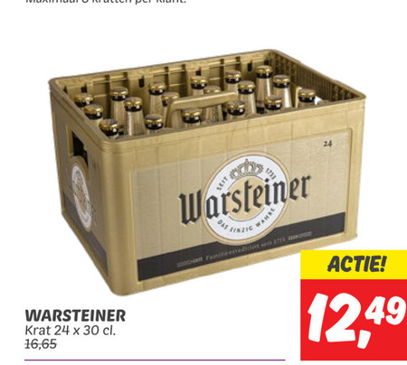 Warsteiner   krat bier folder aanbieding bij  Dekamarkt - details