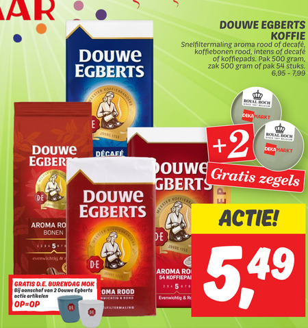 Douwe Egberts   koffiepad, koffiebonen folder aanbieding bij  Dekamarkt - details