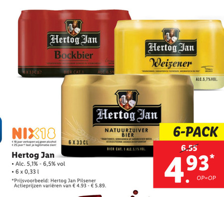 Hertog Jan   blikje bier, speciaalbier folder aanbieding bij  Lidl - details