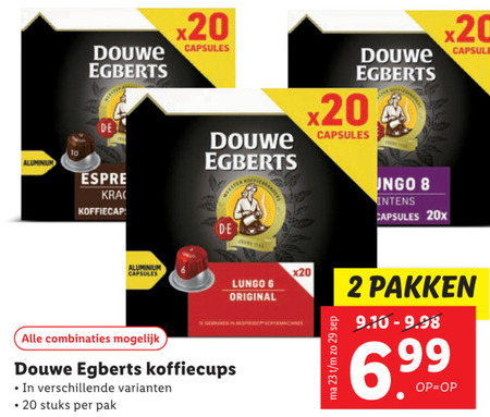 Douwe Egberts   koffiecups folder aanbieding bij  Lidl - details