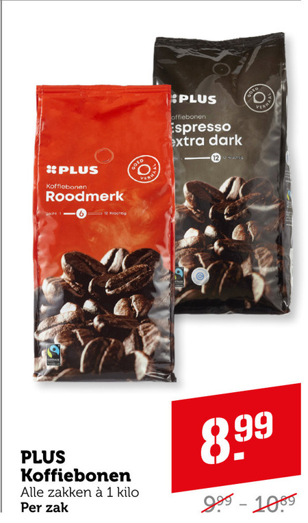 Plus Huismerk   koffiebonen folder aanbieding bij  Coop - details