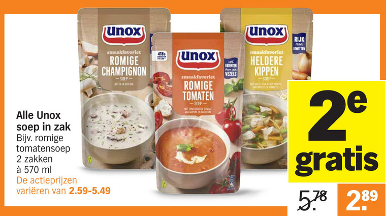 Unox   soep folder aanbieding bij  Albert Heijn - details