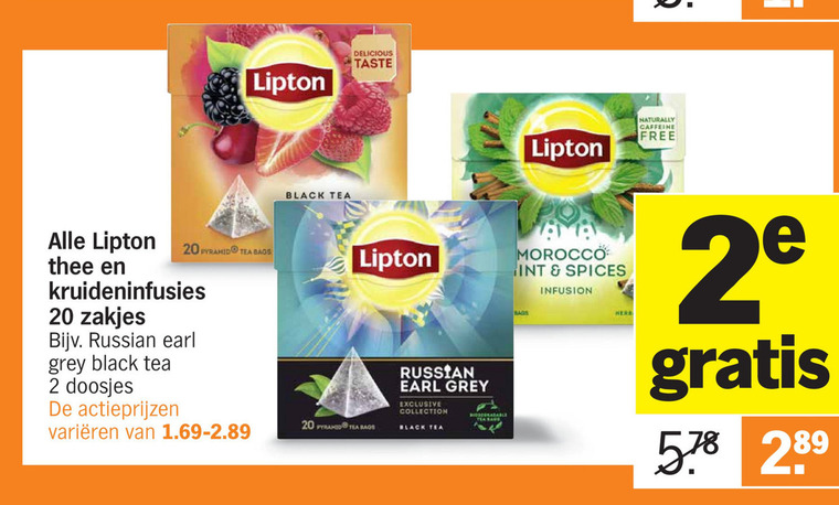 Lipton   thee folder aanbieding bij  Albert Heijn - details