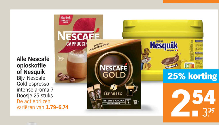 Nescafe   oploskoffie folder aanbieding bij  Albert Heijn - details