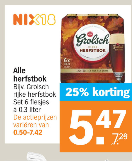 Grolsch   bokbier folder aanbieding bij  Albert Heijn - details