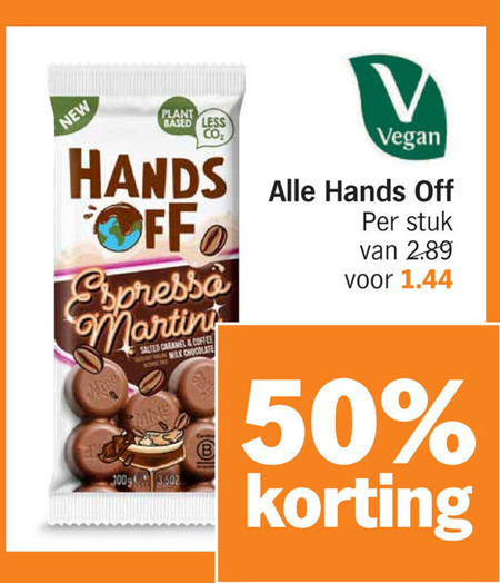 Hands off   chocolade folder aanbieding bij  Albert Heijn - details