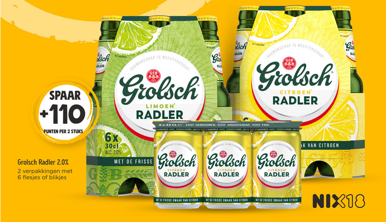 Grolsch   radler bier folder aanbieding bij  Jumbo - details