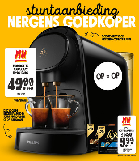 Philips   nespresso apparaat folder aanbieding bij  Jumbo - details