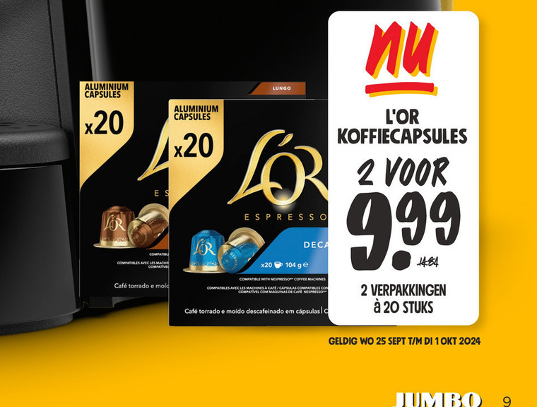 Douwe Egberts L Or   koffiecups folder aanbieding bij  Jumbo - details